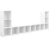 Image de Meubles TV 4 pcs Blanc 107x35x37 cm Aggloméré
