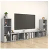 Image de Meubles TV 4 pcs Gris béton 107x35x37 cm Bois d ingénierie