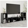 Image de 6-delige Tv-meubelset bewerkt hout hoogglans grijs3080059