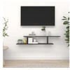 Image de Etagère TV murale Noir 125x18x23 cm Bois d'ingénierie