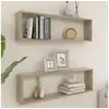 Image de Etagères cube murales 2 pcs chêne sonoma bois d ingénierie