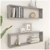 Image de Etagères cube murales 2 pcs gris béton bois d ingénierie