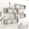 Image de Etagères cube murales 4 pcs gris béton bois d ingénierie