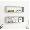 Image de Etagères cube murales 2 pcs gris béton bois d ingénierie