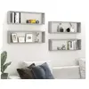Image de Wandschappen kubus 4 st 80x15x26,5 cm bewerkt hout betongrijs807119
