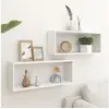 Image de Etagères murales cube 2 pcs Blanc 60x15x23 cm Bois d'ingénierie