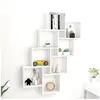 Image de Etagère murale cube Blanc 90x15x119 cm Bois d'ingénierie