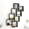 Image de Etagère murale cube Noir 90x15x119 cm Bois d'ingénierie