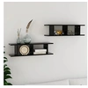 Image de Wandschappen 2 st 75x18x20 cm bewerkt hout zwart807188