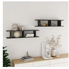 Image de Wandschappen 2 st 90x18x20 cm bewerkt hout hoogglans grijs807204