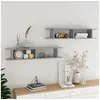 Image de Wandschappen 2 st 105x18x20 cm bewerkt hout betongrijs807209