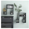 Image de Wandschappen 2 st 50x15x50 cm bewerkt hout hoogglans grijs807249