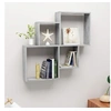 Image de Etagère murale cube Gris béton 80x15x78,5 cm Bois d'ingénierie