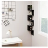 Image de Etagère d angle murale Noir 20x20x127,5 cm Bois d'ingénierie