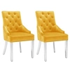 Image de Chaises de salle à manger 2 pcs Jaune Velours