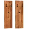 Image de Porte-manteaux muraux 2 pcs 36 x 3 x 110 cm Bois d'acacia massif