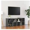 Image de Meuble TV Gris brillant 104x30x52 cm Bois d ingénierie