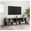 Image de Meuble TV Gris brillant 149x30x52 cm Bois d ingénierie