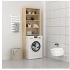 Image de Wasmachinekast 64x24x190 cm wit en sonoma eikenkleurig808407