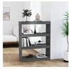 Image de Bibliothèque Séparateur de pièce Gris 80x30x103,5 cm Pin massif