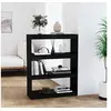 Image de Bibliothèque Séparateur de pièce Noir 80x30x103,5 cm Pin massif