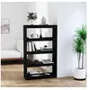 Image de Bibliothèque/Séparateur de pièce Noir 80x30x135,5 cm Pin massif808197