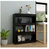 Image de Bibliothèque/Séparateur de pièce Noir 100x30x103 cm Pin massif808217