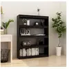 Image de Bibliothèque Séparateur de pièce Noir 100x30x135,5cm Pin massif