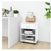Image de Armoire à roulettes Blanc brillant 46x36x59cm Bois d'ingénierie