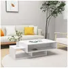 Image de Table basse Blanc 105x55x32 cm Bois d'ingénierie
