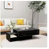 Image de Table basse Noir 105x55x32 cm Bois d'ingénierie
