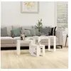 Image de Tables gigognes 3 pcs Blanc brillant Bois d ingénierie
