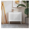 Image de Porte d armoire à persiennes blanc 39,5x59,4 cm pin massif