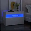 Image de Table de chevet avec lumières LED Blanc 60x35x40 cm