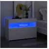 Image de Tables de chevet avec lumières LED 2 pcs blanc 60x35x40 cm