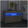 Image de Table de chevet avec lumières LED chêne sonoma 60x35x40 cm