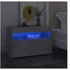 Image de Table de chevet avec lumières LED gris béton 60x35x40 cm