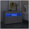Image de Tables de chevet avec lumières LED 2 pcs gris béton 60x35x40 cm