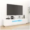 Image de Meuble TV avec lumières LED Blanc 180x35x40 cm