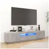 Image de Meuble TV avec lumières LED Gris béton 180x35x40 cm