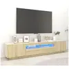 Image de Meuble TV avec lumières LED Chêne sonoma 200x35x40 cm