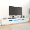 Image de Meuble TV avec lumières LED Blanc 260x35x40 cm
