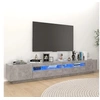 Image de Meuble TV avec lumières LED Gris béton 260x35x40 cm