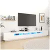 Image de Meuble TV avec lumières LED Blanc 300x35x40 cm