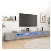 Image de Meuble TV avec lumières LED Gris béton 300x35x40 cm