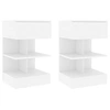 Image de Tables de chevet 2 pcs Blanc 40x35x65 cm Bois d'ingénierie