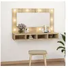 Image de Armoire à miroir avec LED Chêne sonoma 90x31,5x62 cm