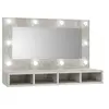 Image de Armoire à miroir avec LED Gris béton 90x31,5x62 cm