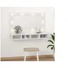 Image de Armoire à miroir avec LED Blanc brillant 90x31,5x62 cm