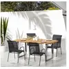 Image de Lot de 4 chaise en acier empilable non pliable H. 88 cm exterieur gris